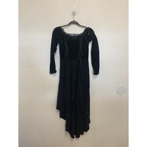chinese dress ladies Miss Circle Talia Black Satin Lace Corset Maxi Dress S